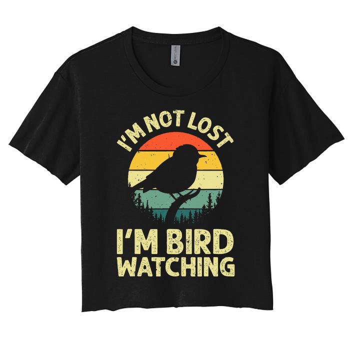 Cool Bird Watching Design Bird Watcher Birder Women's Crop Top Tee