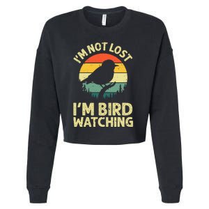 Cool Bird Watching Design Bird Watcher Birder Cropped Pullover Crew