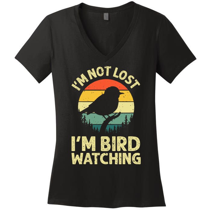 Cool Bird Watching Design Bird Watcher Birder Women's V-Neck T-Shirt