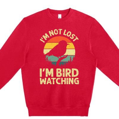 Cool Bird Watching Design Bird Watcher Birder Premium Crewneck Sweatshirt