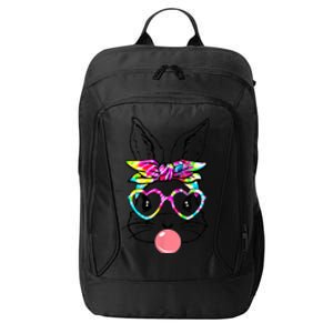 Cute Bunny With Bandana Heart Glasses Bubblegum Easter Day Gift City Backpack