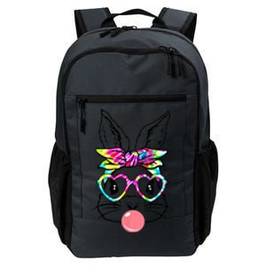 Cute Bunny With Bandana Heart Glasses Bubblegum Easter Day Gift Daily Commute Backpack