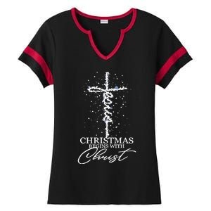 Christmas Begin With Christ Jesus Christian Jesus Xmas Gifts Ladies Halftime Notch Neck Tee