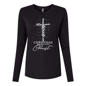 Christmas Begin With Christ Jesus Christian Jesus Xmas Gifts Womens Cotton Relaxed Long Sleeve T-Shirt