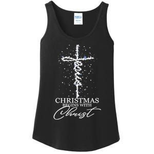 Christmas Begin With Christ Jesus Christian Jesus Xmas Gifts Ladies Essential Tank