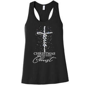 Christmas Begin With Christ Jesus Christian Jesus Xmas Gifts Women's Racerback Tank