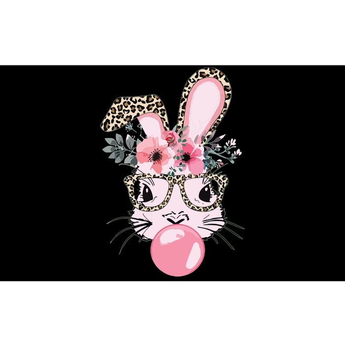 Cute Bunny With Leopard Glasses Bubblegum Easter Day Bumper Sticker