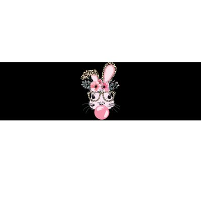 Cute Bunny With Leopard Glasses Bubblegum Easter Day Bumper Sticker