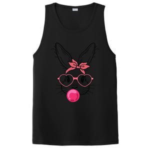 Cute Bunny With Heart Glasses Bubblegum Easter Day Cool Gift PosiCharge Competitor Tank