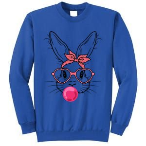 Cute Bunny With Heart Glasses Bubblegum Easter Day Cool Gift Sweatshirt