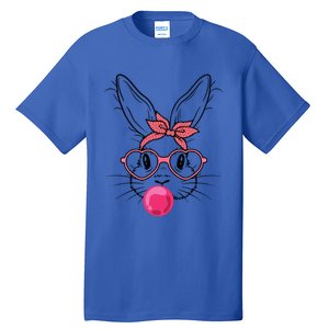 Cute Bunny With Heart Glasses Bubblegum Easter Day Cool Gift Tall T-Shirt