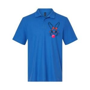 Cute Bunny With Heart Glasses Bubblegum Easter Day Cool Gift Softstyle Adult Sport Polo