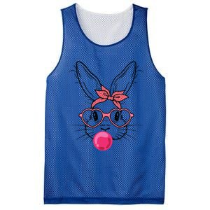 Cute Bunny With Heart Glasses Bubblegum Easter Day Cool Gift Mesh Reversible Basketball Jersey Tank