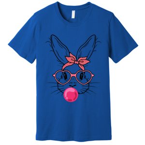 Cute Bunny With Heart Glasses Bubblegum Easter Day Cool Gift Premium T-Shirt