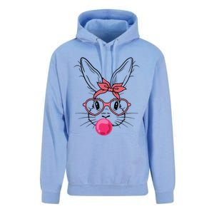 Cute Bunny With Heart Glasses Bubblegum Easter Day Cool Gift Unisex Surf Hoodie