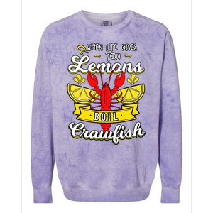 Crawfish Boil When Life Gives You Lemons Crayfish Festival Colorblast Crewneck Sweatshirt