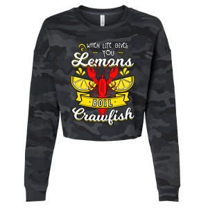 Crawfish Boil When Life Gives You Lemons Crayfish Festival Cropped Pullover Crew