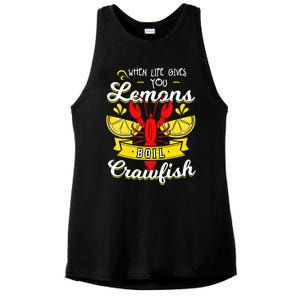 Crawfish Boil When Life Gives You Lemons Crayfish Festival Ladies PosiCharge Tri-Blend Wicking Tank