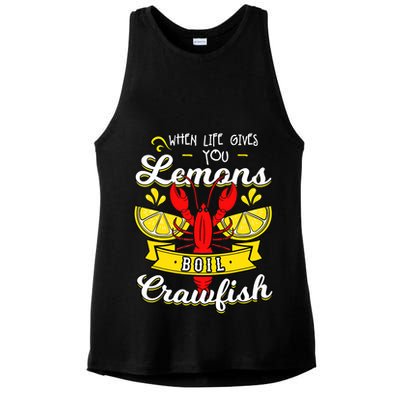 Crawfish Boil When Life Gives You Lemons Crayfish Festival Ladies PosiCharge Tri-Blend Wicking Tank