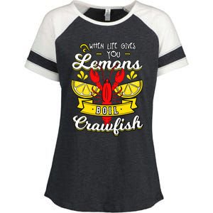 Crawfish Boil When Life Gives You Lemons Crayfish Festival Enza Ladies Jersey Colorblock Tee