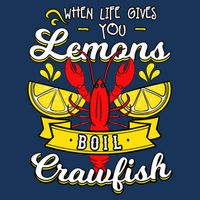 Crawfish Boil When Life Gives You Lemons Crayfish Festival 7 Panel Mesh Trucker Snapback Hat