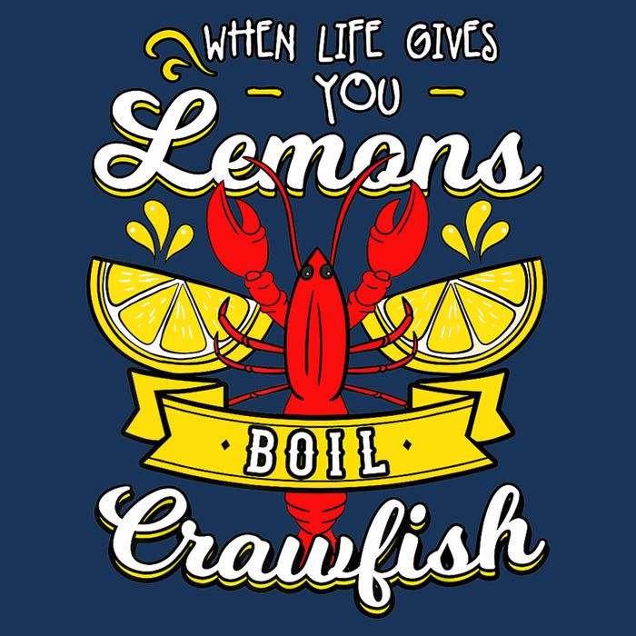 Crawfish Boil When Life Gives You Lemons Crayfish Festival 7 Panel Mesh Trucker Snapback Hat