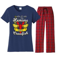 Crawfish Boil When Life Gives You Lemons Crayfish Festival Women's Flannel Pajama Set