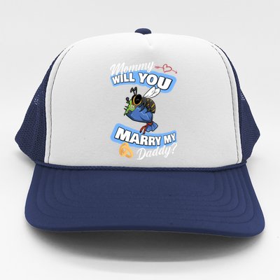 Cute Bee Wedding Offer Mommy Will You Marry My Daddy Great Gift Trucker Hat