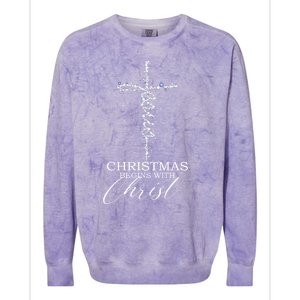 Christmas Begins With Christ Jesus Faithful Christian Light Colorblast Crewneck Sweatshirt