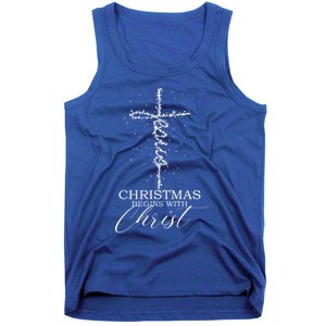 Christmas Begins With Christ Jesus Faithful Christian Light Tank Top