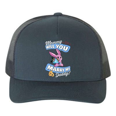 Cute Bunny Wedding Offer Mommy Will You Marry My Daddy Cool Gift Yupoong Adult 5-Panel Trucker Hat