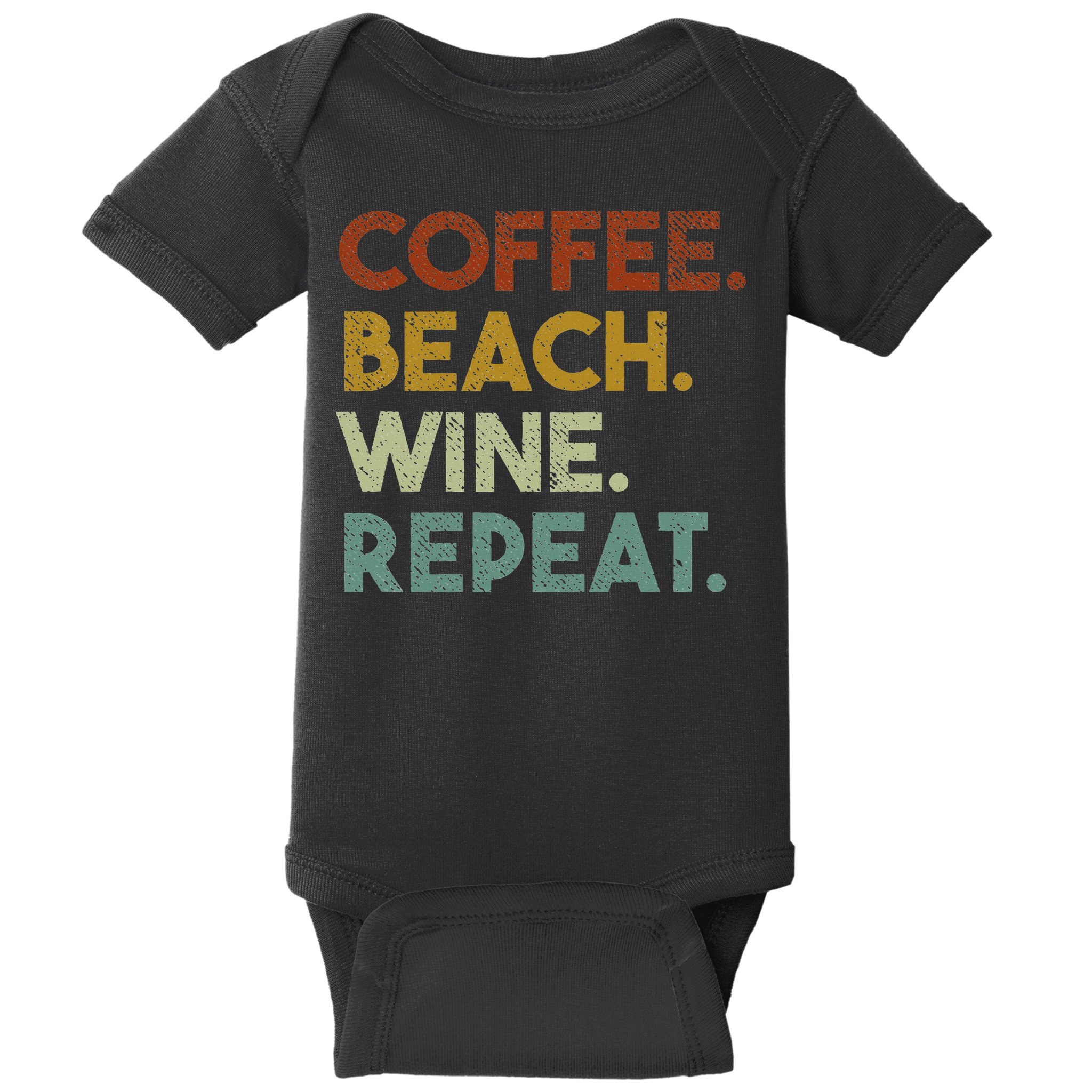 Coffee Beach Wine Repeat Funny Retro Beach Baby Bodysuit