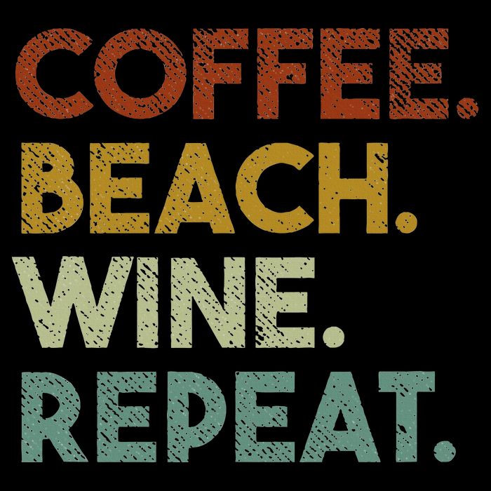 Coffee Beach Wine Repeat Funny Retro Beach Toddler T-Shirt