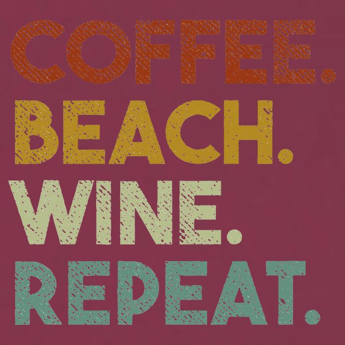 Coffee Beach Wine Repeat Funny Retro Beach 16oz Travel Tumbler