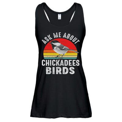 Chickadee Bird Women Daughter Mom Lover Birdwatching Ladies Essential Flowy Tank