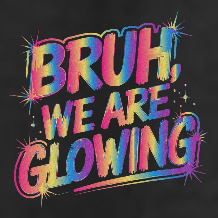 Colorful Bruh We Are Glowing Matching Family Birthday Party Golf Towel