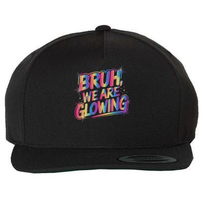 Colorful Bruh We Are Glowing Matching Family Birthday Party Wool Snapback Cap