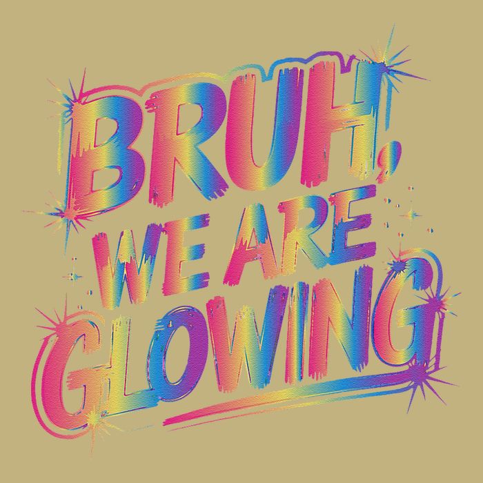 Colorful Bruh We Are Glowing Matching Family Birthday Party T-Shirt