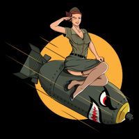 Cherry Bomb WW2 Pin Up Girl Cooling Performance Crew T-Shirt
