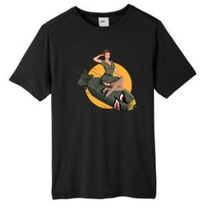 Cherry Bomb WW2 Pin Up Girl Tall Fusion ChromaSoft Performance T-Shirt