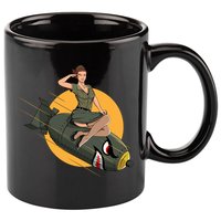 Cherry Bomb WW2 Pin Up Girl 11oz C Handle Ceramic Mug