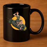Cherry Bomb WW2 Pin Up Girl 11oz C Handle Ceramic Mug