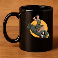 Cherry Bomb WW2 Pin Up Girl 11oz C Handle Ceramic Mug