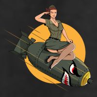Cherry Bomb WW2 Pin Up Girl 11oz C Handle Ceramic Mug