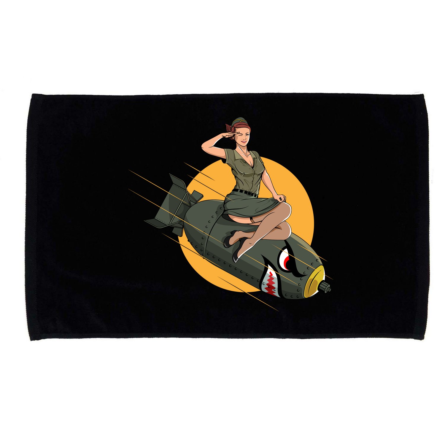 Cherry Bomb WW2 Pin Up Girl Microfiber Hand Towel