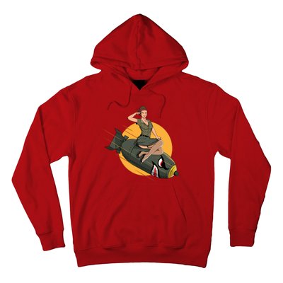 Cherry Bomb WW2 Pin Up Girl Hoodie