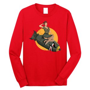 Cherry Bomb WW2 Pin Up Girl Long Sleeve Shirt