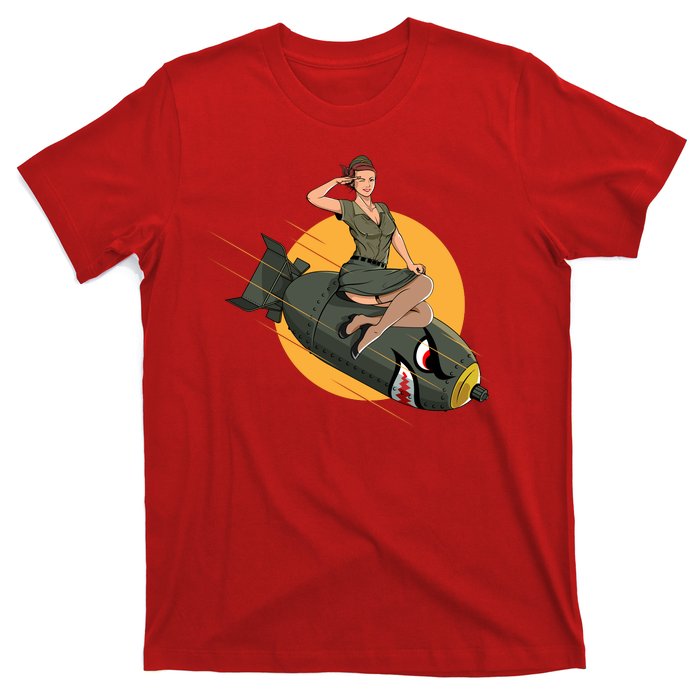 Cherry Bomb WW2 Pin Up Girl T-Shirt