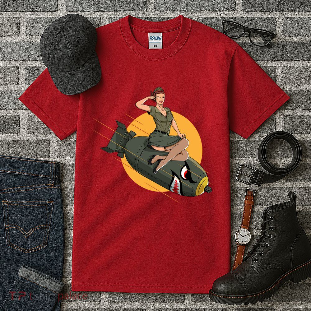 Cherry Bomb WW2 Pin Up Girl Tall T-Shirt