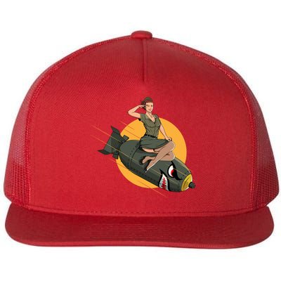 Cherry Bomb WW2 Pin Up Girl Flatbill Hat